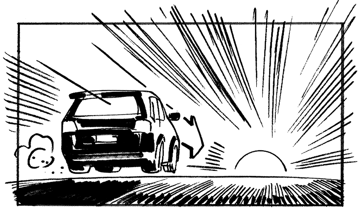 Storyboard frame for Stink Digital, by Roger Mason