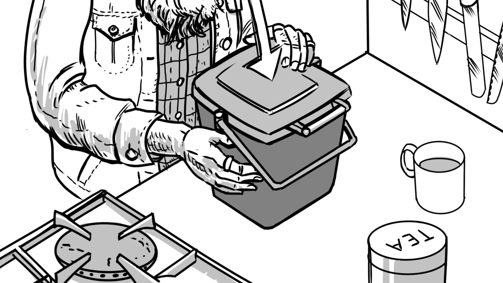 Storyboards for Sustainability Victoria by Roger Mason. Directed by John Robertson for Unlisted
