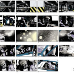 A forensic scientist dusts for fingerprints in a car.